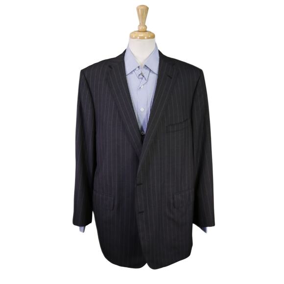 Oxxford Custom Gray Pinstripe 2-Btn Blazer Jacket Current Model 48R - Picture 1 of 10